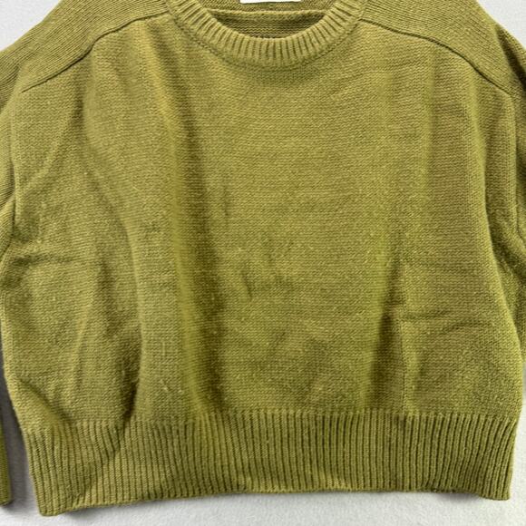 Elodie Women’s Olive Green Ribbed Crew Neck Long Sleeve Knit Sweater Size S - Picture 4 of 9